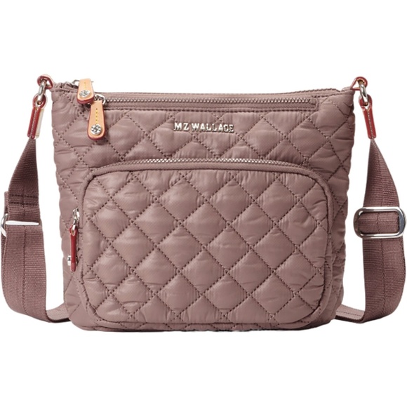 MZ Wallace Metro Scout Deluxe Mauve Quilted Nylon Crossbody  Bag - Picture 1 of 8